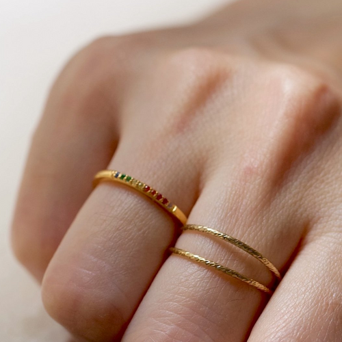 Sparkle Skinny Ring Gold