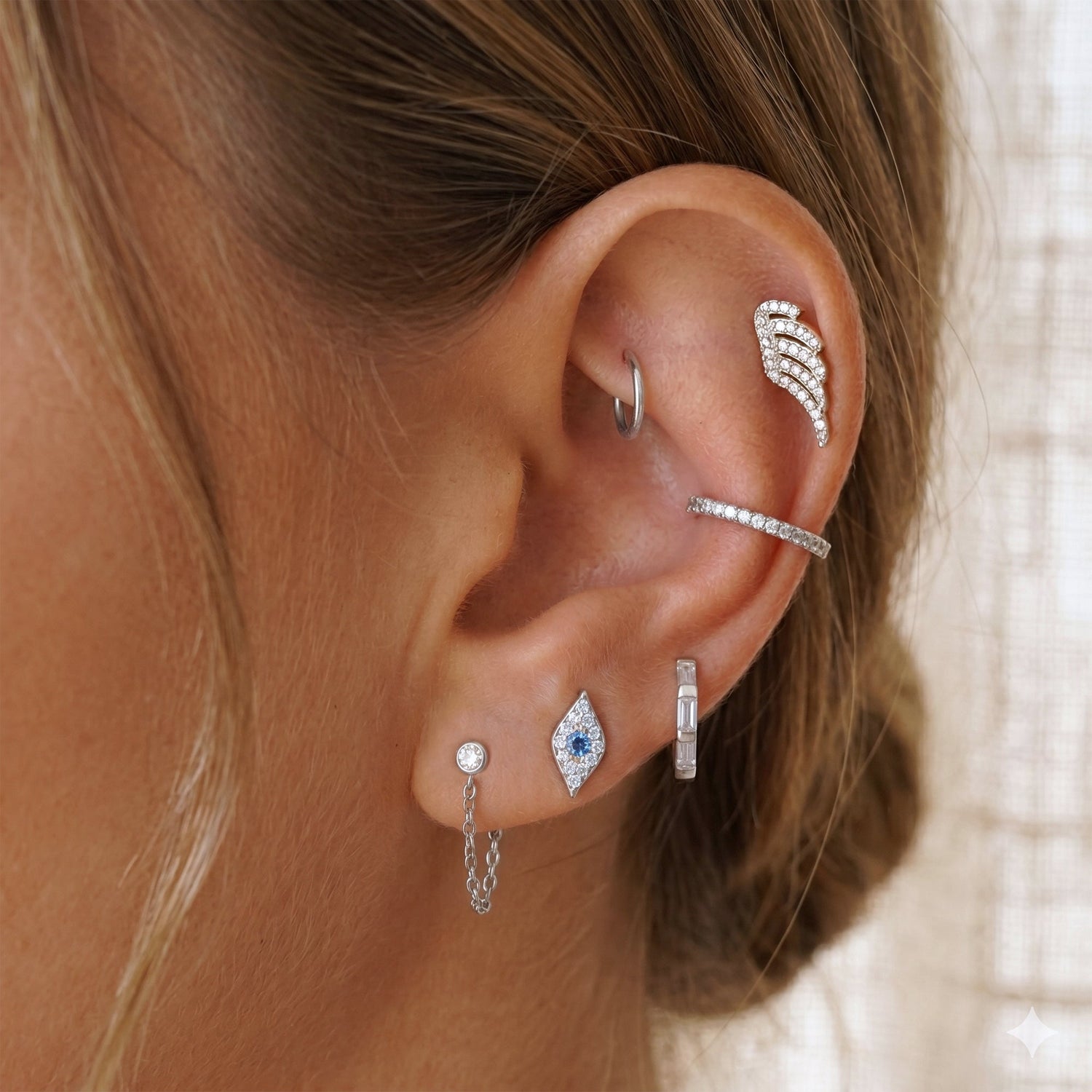Sparkling Chain Stud Earrings