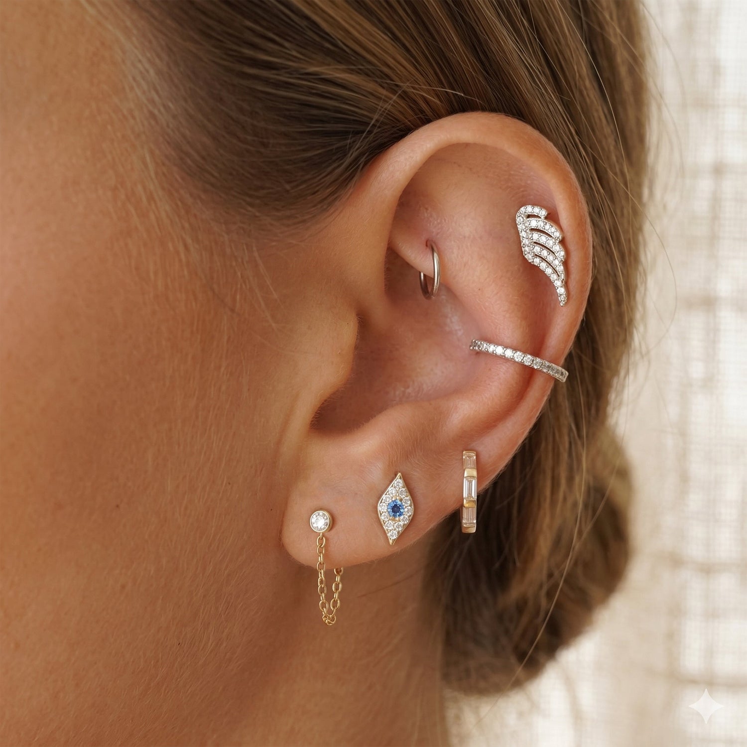 Sparkling Chain Stud Earrings