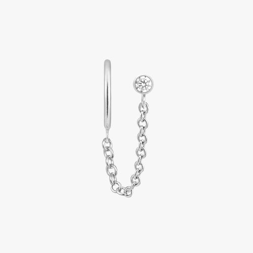 Stud Linked Hoop Chain Earring