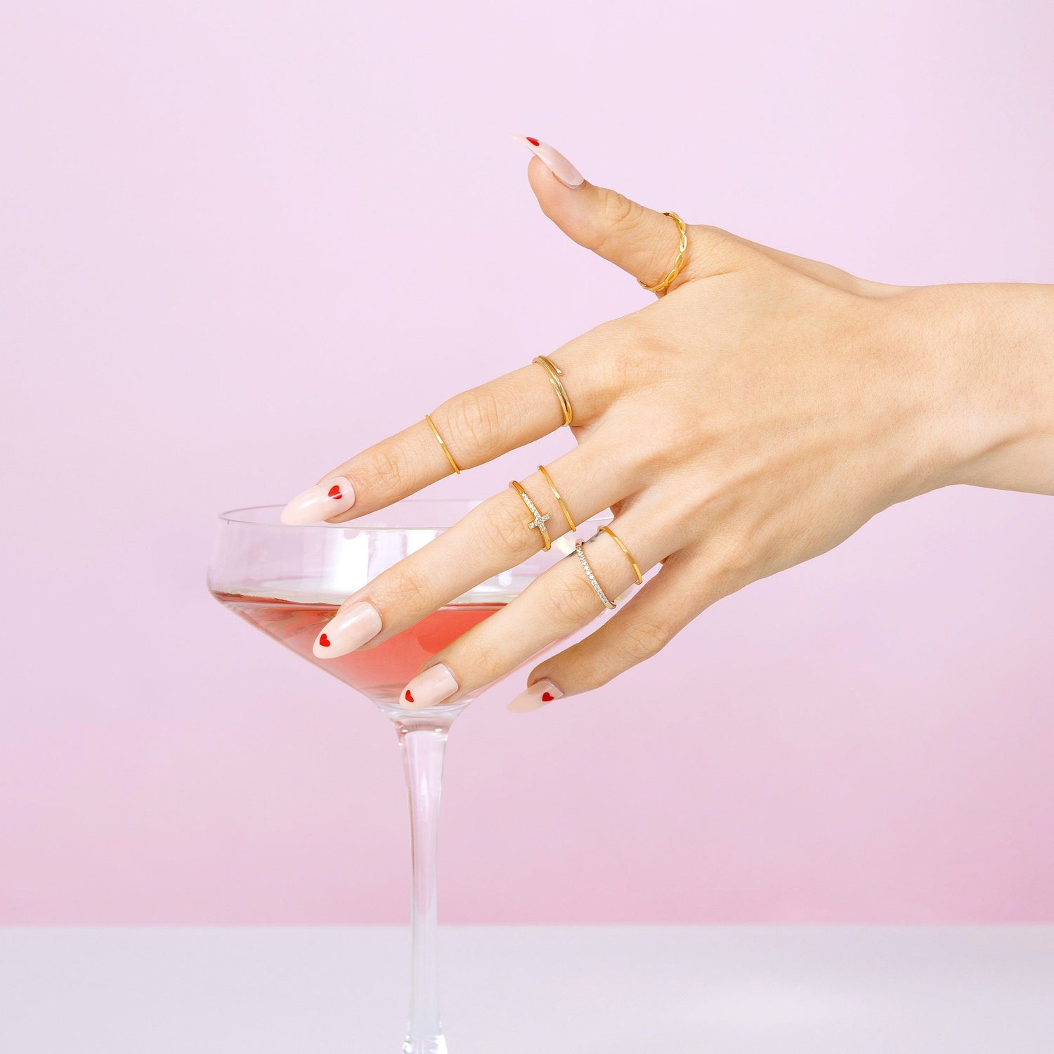 Sideway Pave Cross Ring