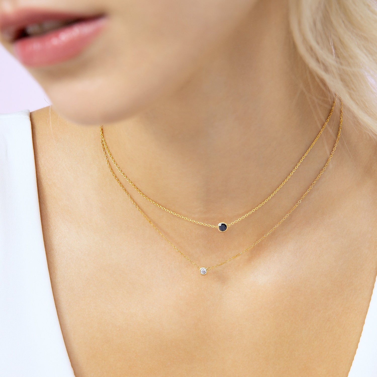 Minimal Dainty Black Bezel Choker