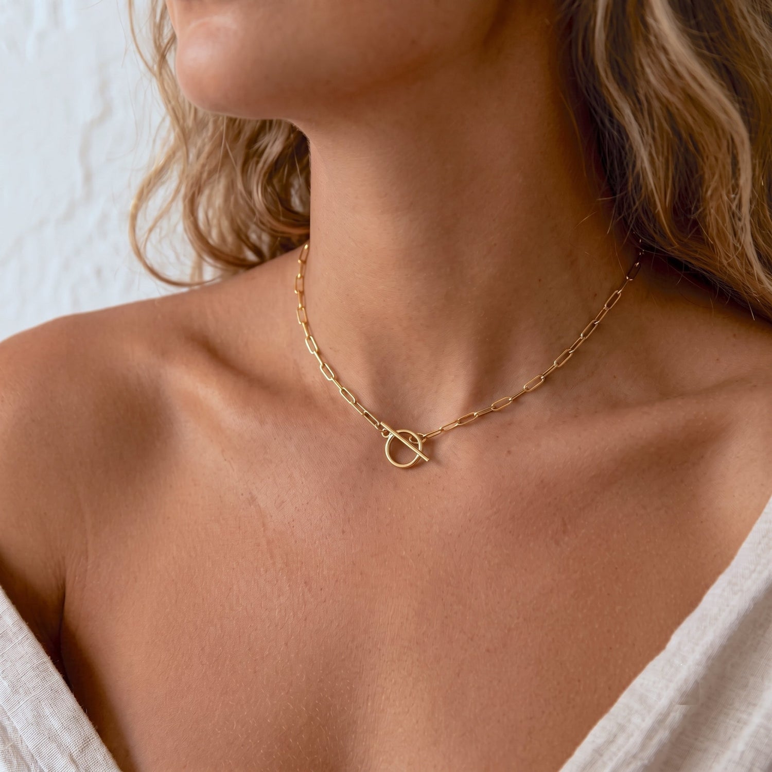 Paper Clip Chain Toggle Choker