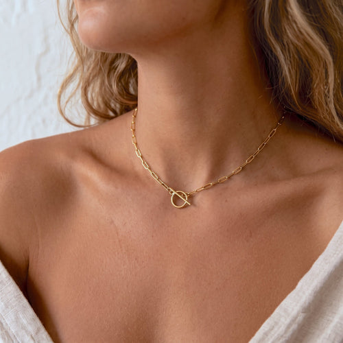 Paper Clip Chain Toggle Choker