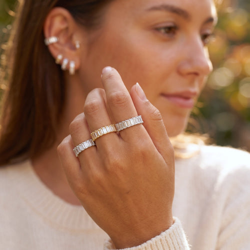 Baguette CZ Eternity Band Silver