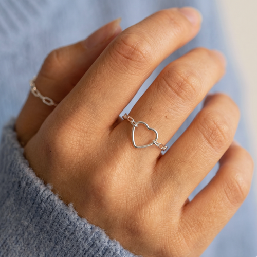 Fall In Love Chain Silver Ring