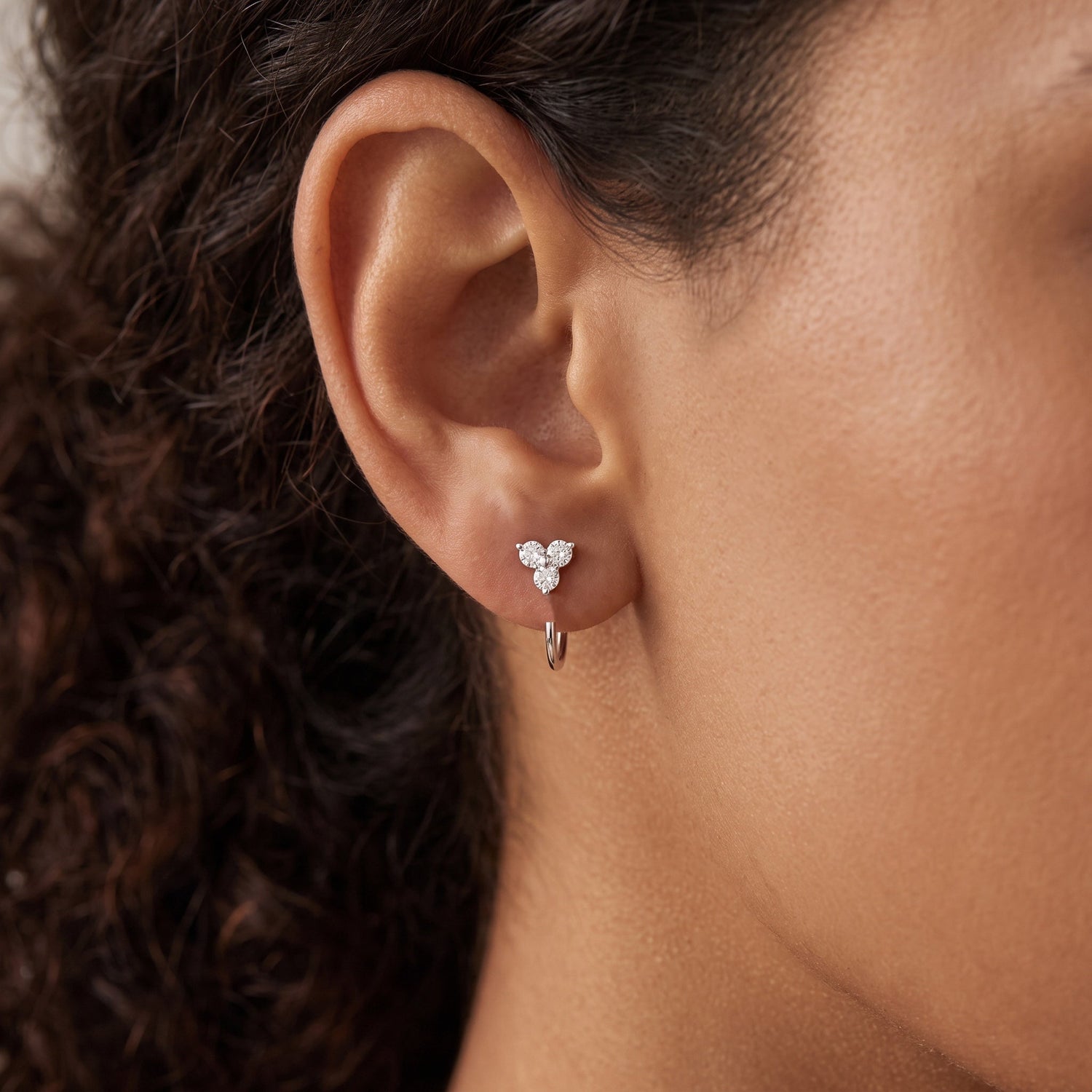 Sparkly Trio Huggies Earrings