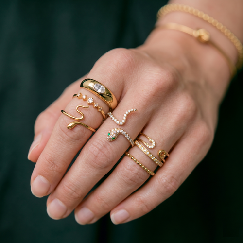 Pave Serpent Slither Ring Gold