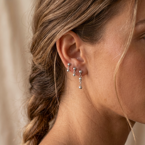 Mini Double Ball Stud Earrings