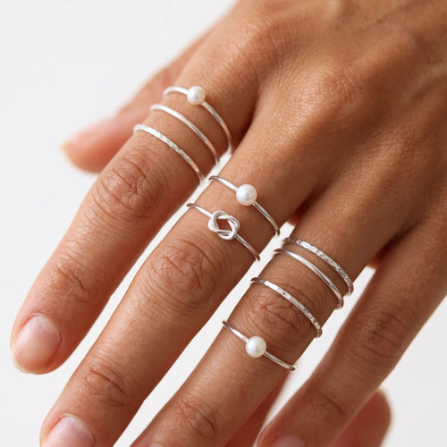 Mini Pearl Ring Silver