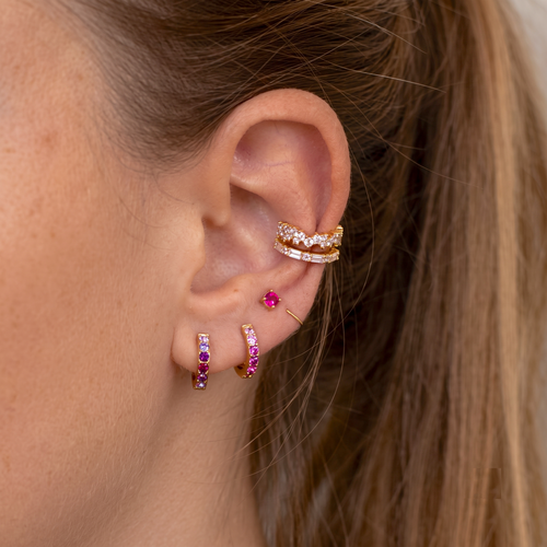 Pink Ombre Hoop Earrings