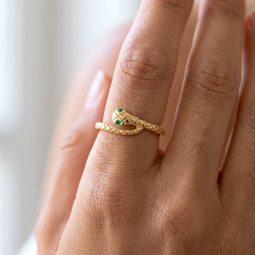 Textured Snake Ring Gold