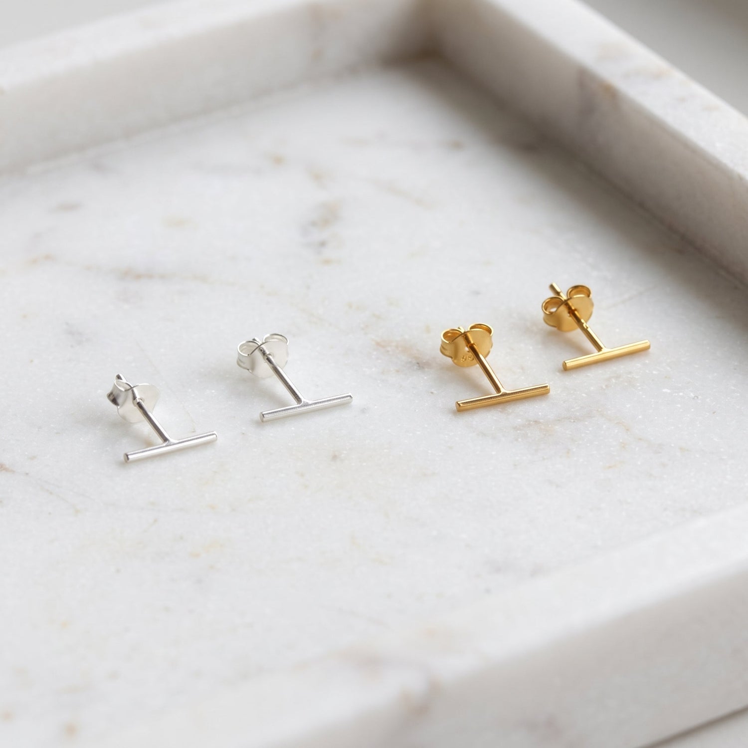 Skinny Bar Stud Earrings