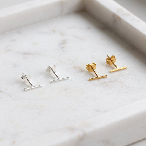 Skinny Bar Stud Earrings
