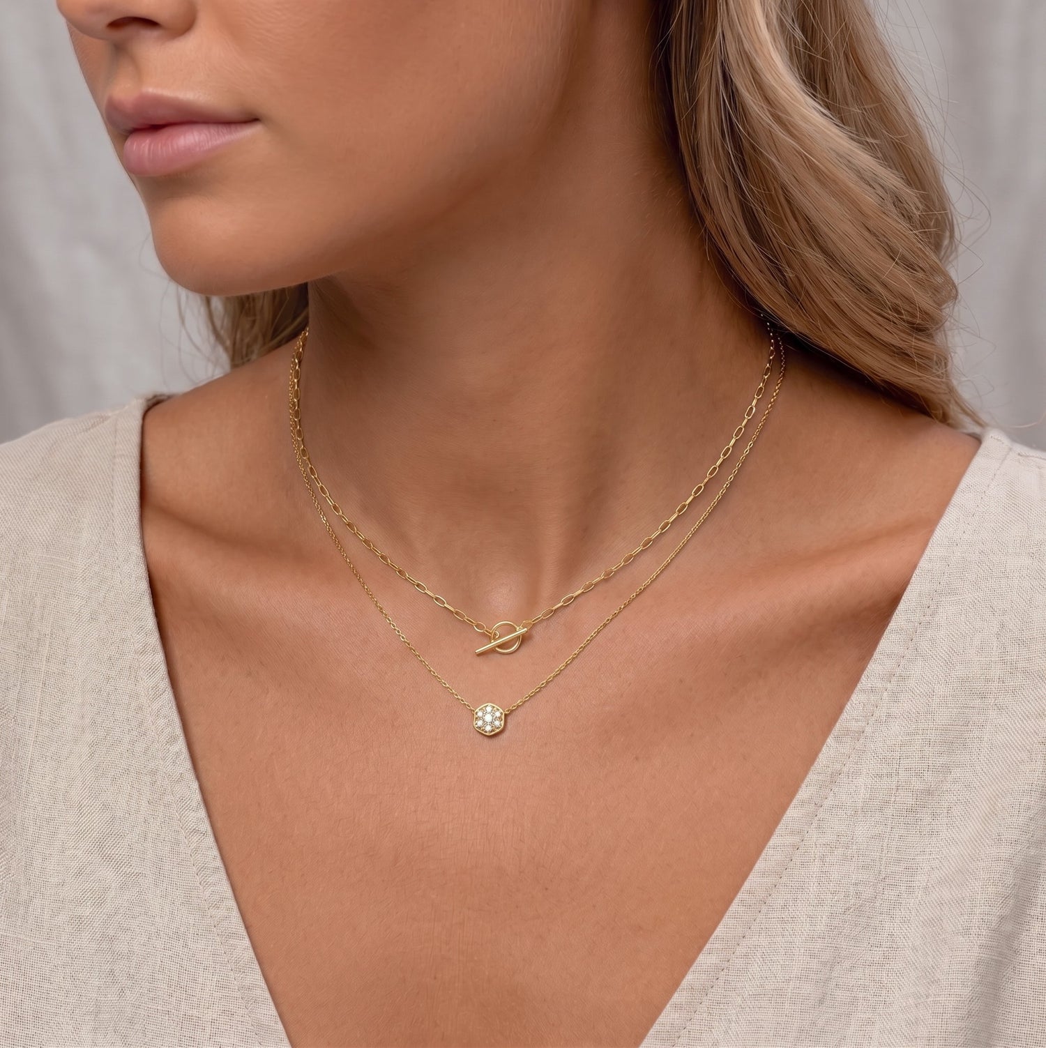 Paper Clip Chain Toggle Choker