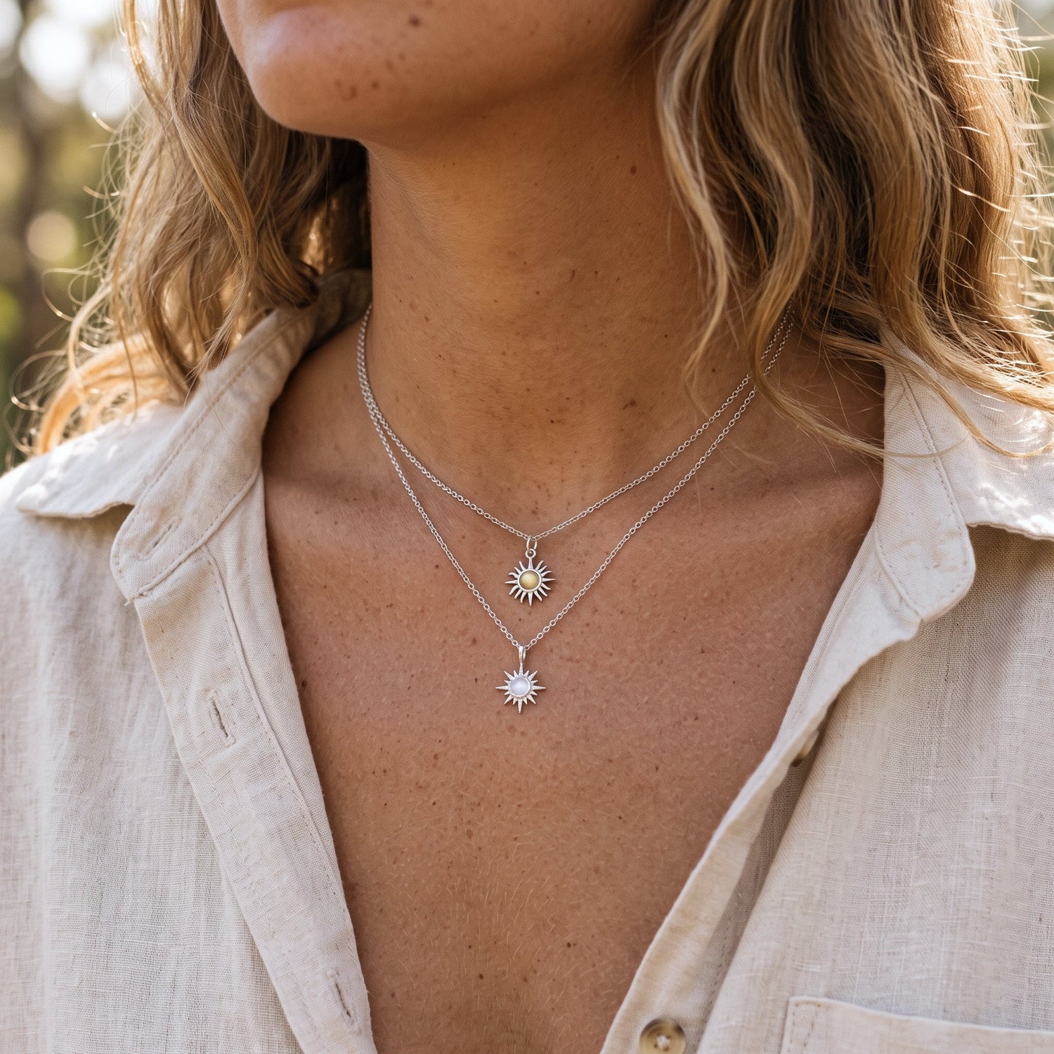 Moonstone Sun Necklace